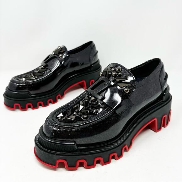 Christian Louboutin x Marvel The Amazing Loubi Patent Leather Loafers Size 37.5 - Picture 1 of 12